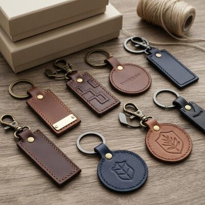 다양한 스타일과 사용자 정의 옵션을 제공하는 내구성 있는 가죽 키 체인