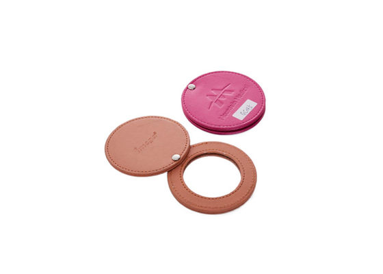 회전 가능한 화장용 주머니 반사경 PU 가죽 작은 자금 반사경