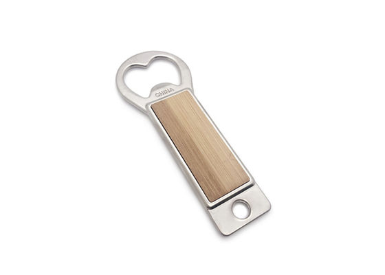 개인화된 장방형 Keychain 금속 병따개 나무로 되는 에폭시 Doming 로고