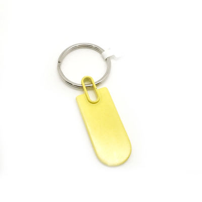 진크 합금 금속 키 체인 홀더 노란색 색상 19x79x6mm