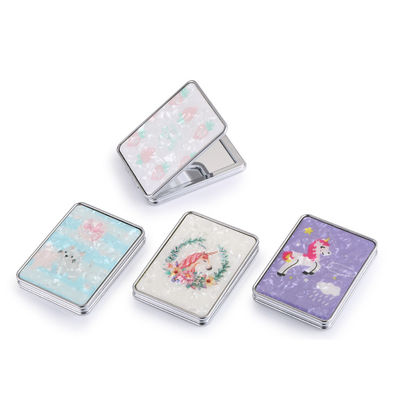 1X/2X 증폭으로 접을 수 있는 둥근 쌍면 컴팩트 화장품 주머니 거울
