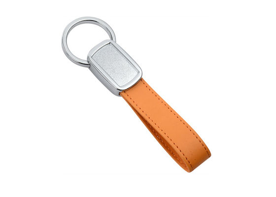 색깔 테이프 PU 파란 가죽 키체인 녹색 개인화된 에폭시 Doming 로고