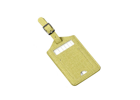 Pantone 컬러 직사각형 패브릭 수하물 태그 여행 Pu 가죽 광고 선물