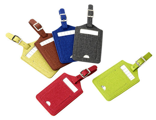 Pantone 여행 수화물 꼬리표 Pu 가죽 장방형 광고 선물 뜨거운 각인 로고