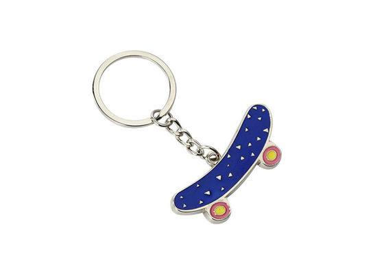 아연 합금 귀여운 금속 열쇠 고리 3.5mm 철 스케이트 보드 열쇠 고리 기념품 선물