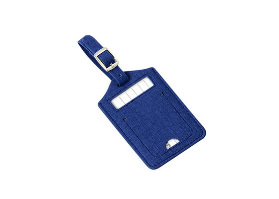 좋은 가격 Pantone 컬러 직사각형 패브릭 수하물 태그 여행 Pu 가죽 광고 선물 온라인으로