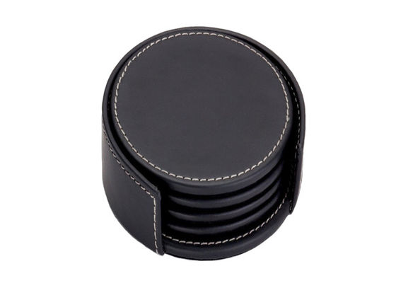 좋은 가격 10x 4cm 라운드 가죽 컵 받침 맞춤형 컵 블랙 음료 컵 받침 온라인으로